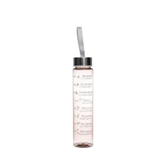 SMALL TRANSPARENT (PEACH) WATER BOTTLE WITH STRAW
