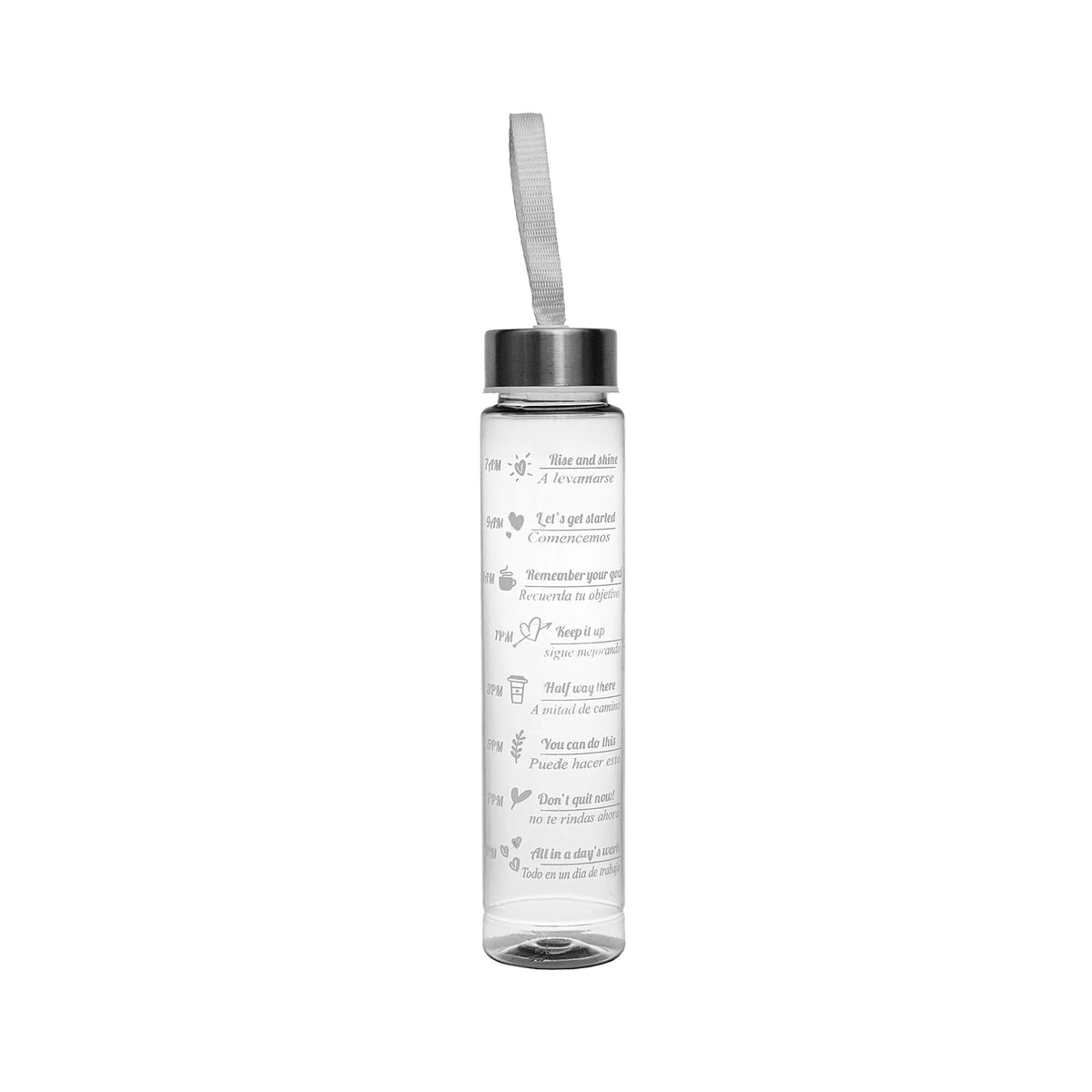 SMALL TRANSPARENT (BLACK) WATER BOTTLE WITH STRAW