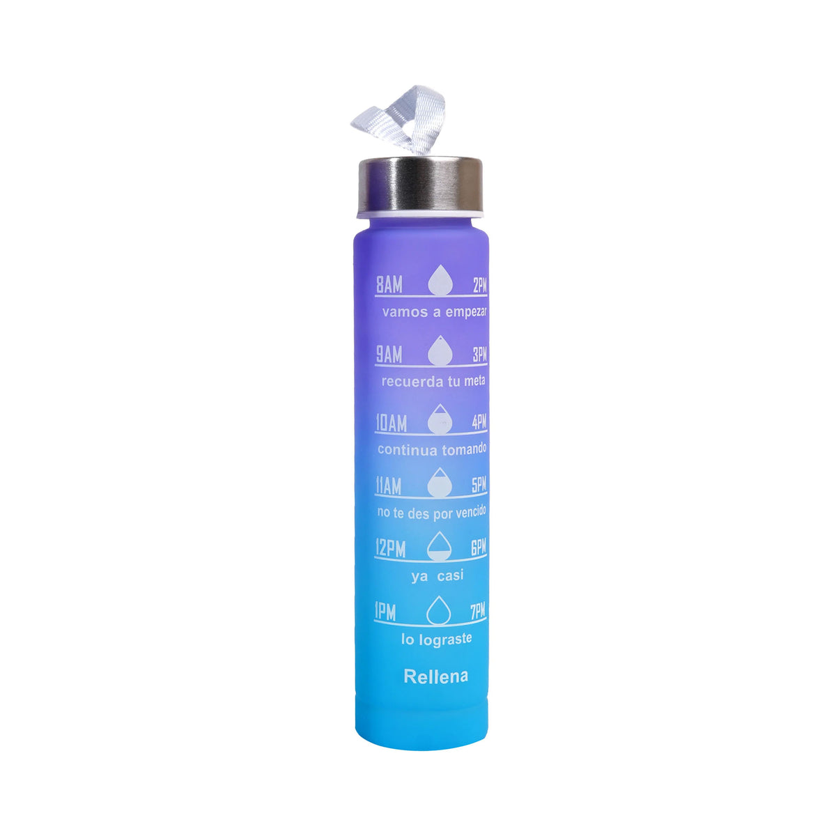 SMALL MIDNIGHT BLUE WATER BOTTLE WITH STRAW