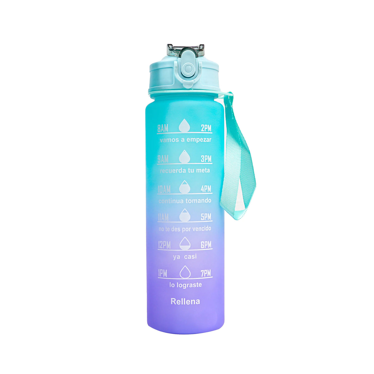 MEDIUM BLUEBERRY WATER BOTTLE WITH STRAW