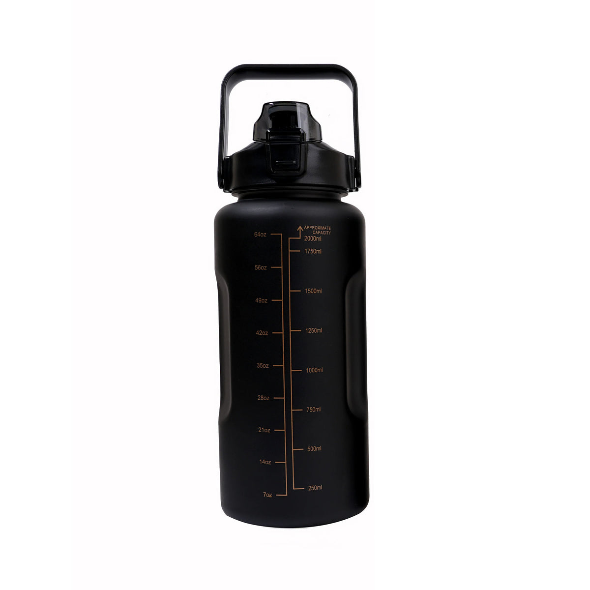 LARGE BLACK WATER BOTTLE WITH STRAW