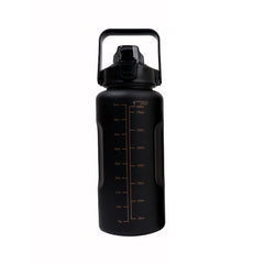 LARGE BLACK WATER BOTTLE WITH STRAW