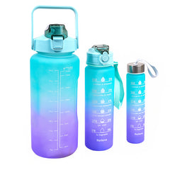 3 PCS TRANSPARENT WATER BOTTLE WITH STRAW