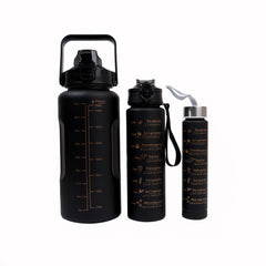 3 PCS TRANSPARENT WATER BOTTLE WITH STRAW