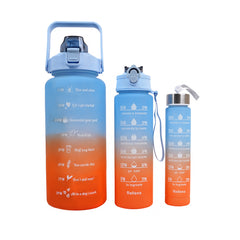 3 PCS TRANSPARENT WATER BOTTLE WITH STRAW