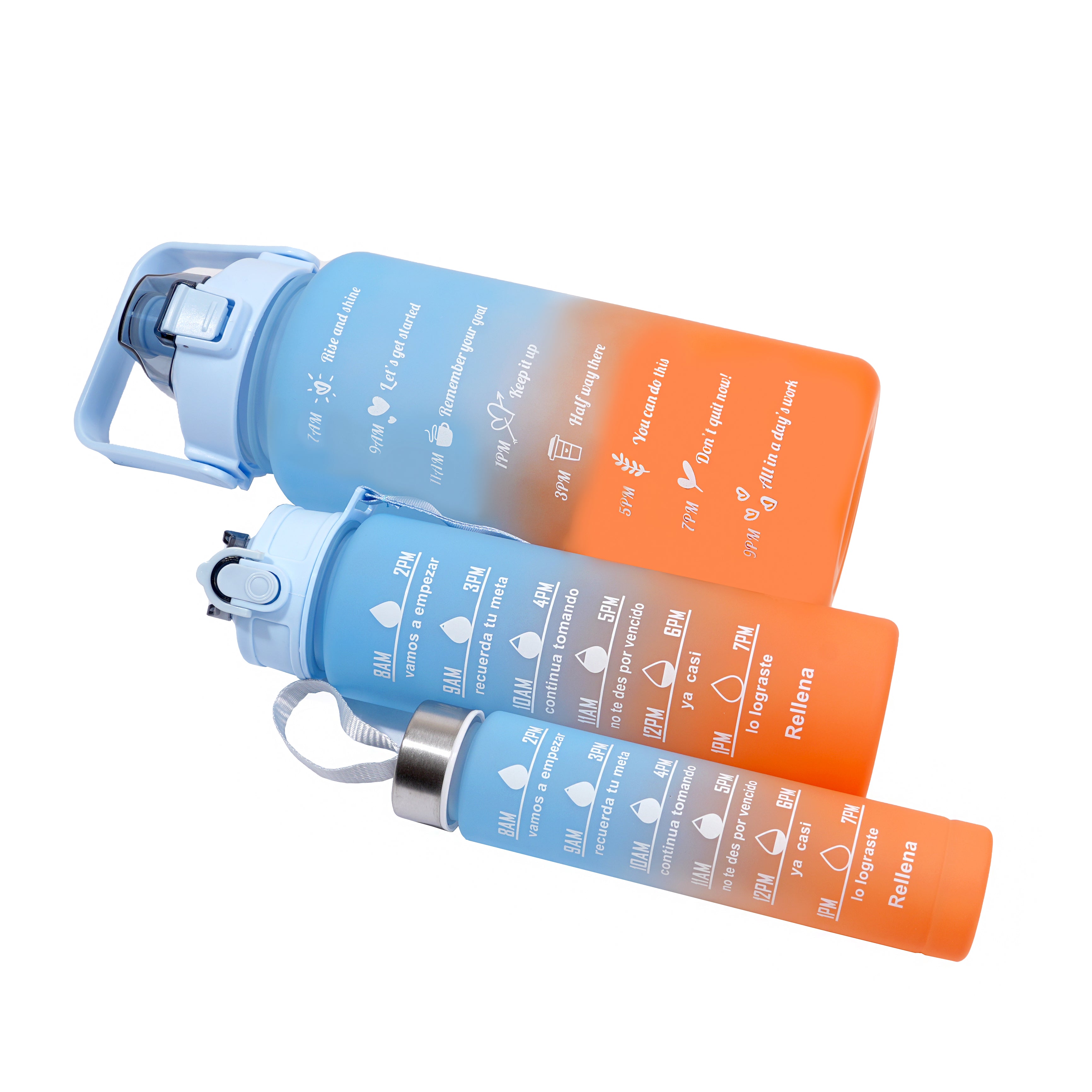 3 PCS TRANSPARENT WATER BOTTLE WITH STRAW