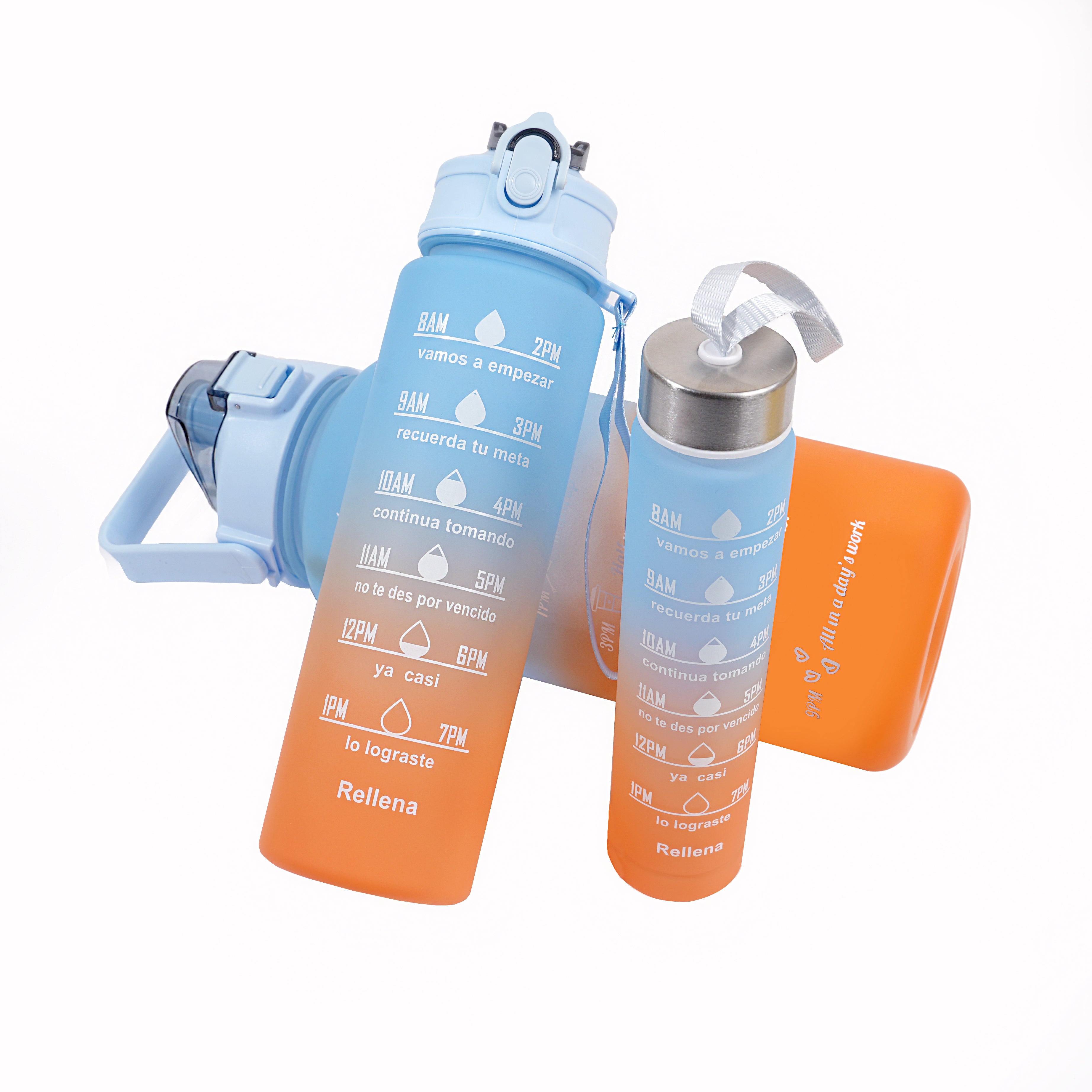 3 PCS TRANSPARENT WATER BOTTLE WITH STRAW