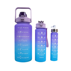 3 PCS TRANSPARENT WATER BOTTLE WITH STRAW