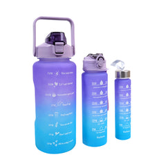 3 PCS TRANSPARENT WATER BOTTLE WITH STRAW