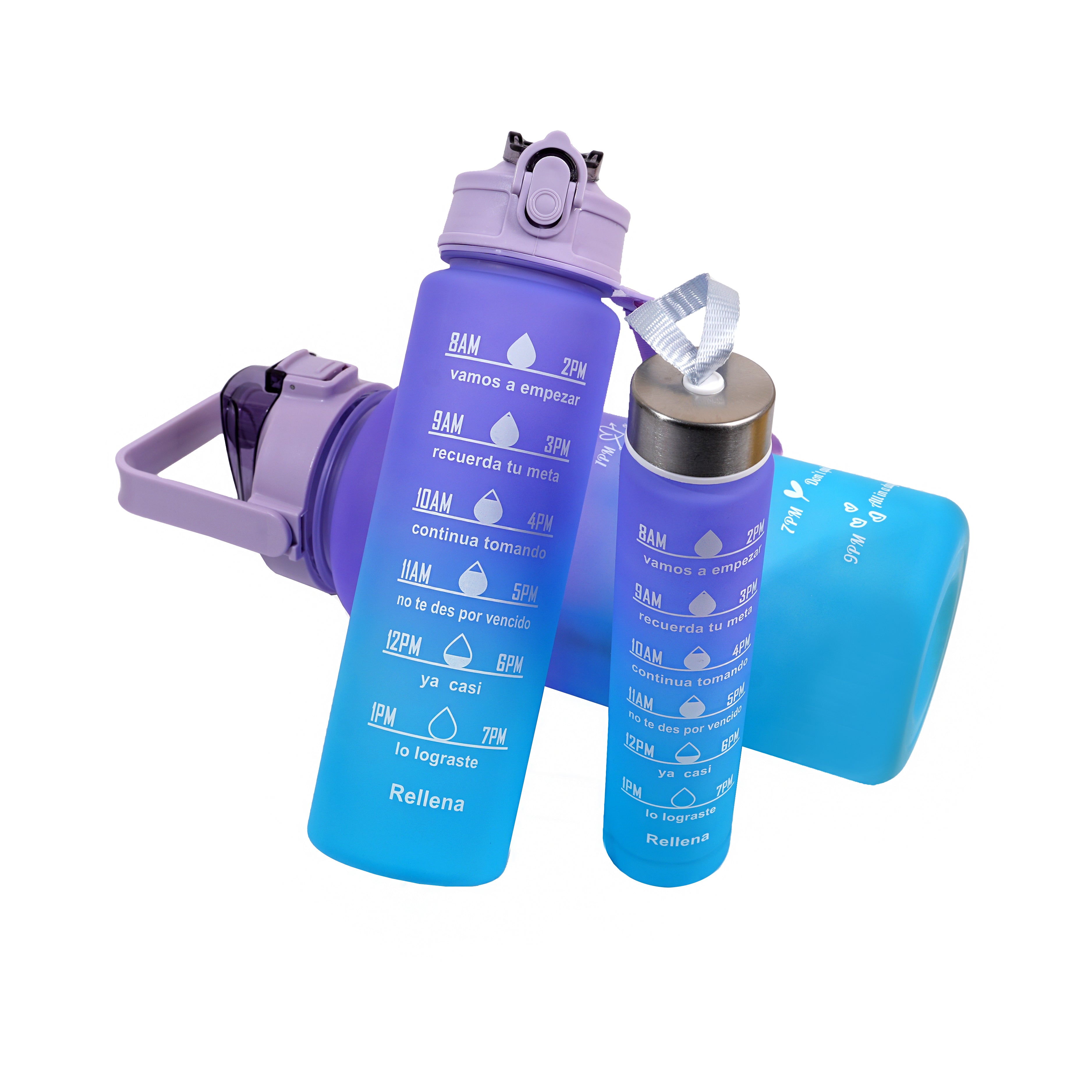 3 PCS TRANSPARENT WATER BOTTLE WITH STRAW