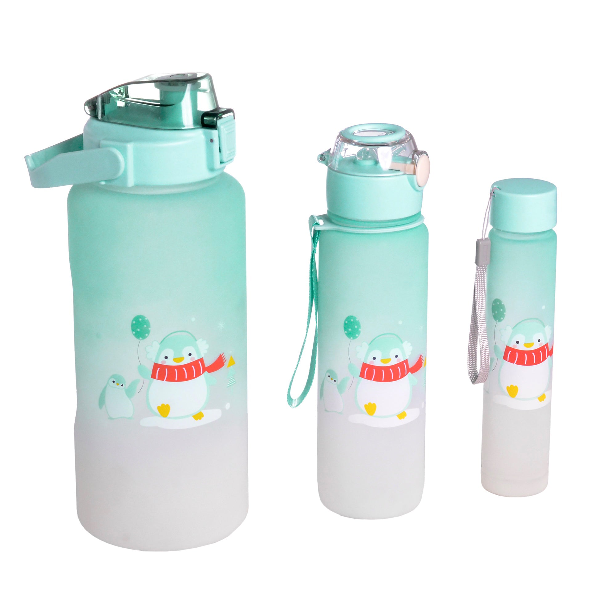 3 PCS WATER BOTTLES WITH STRAW