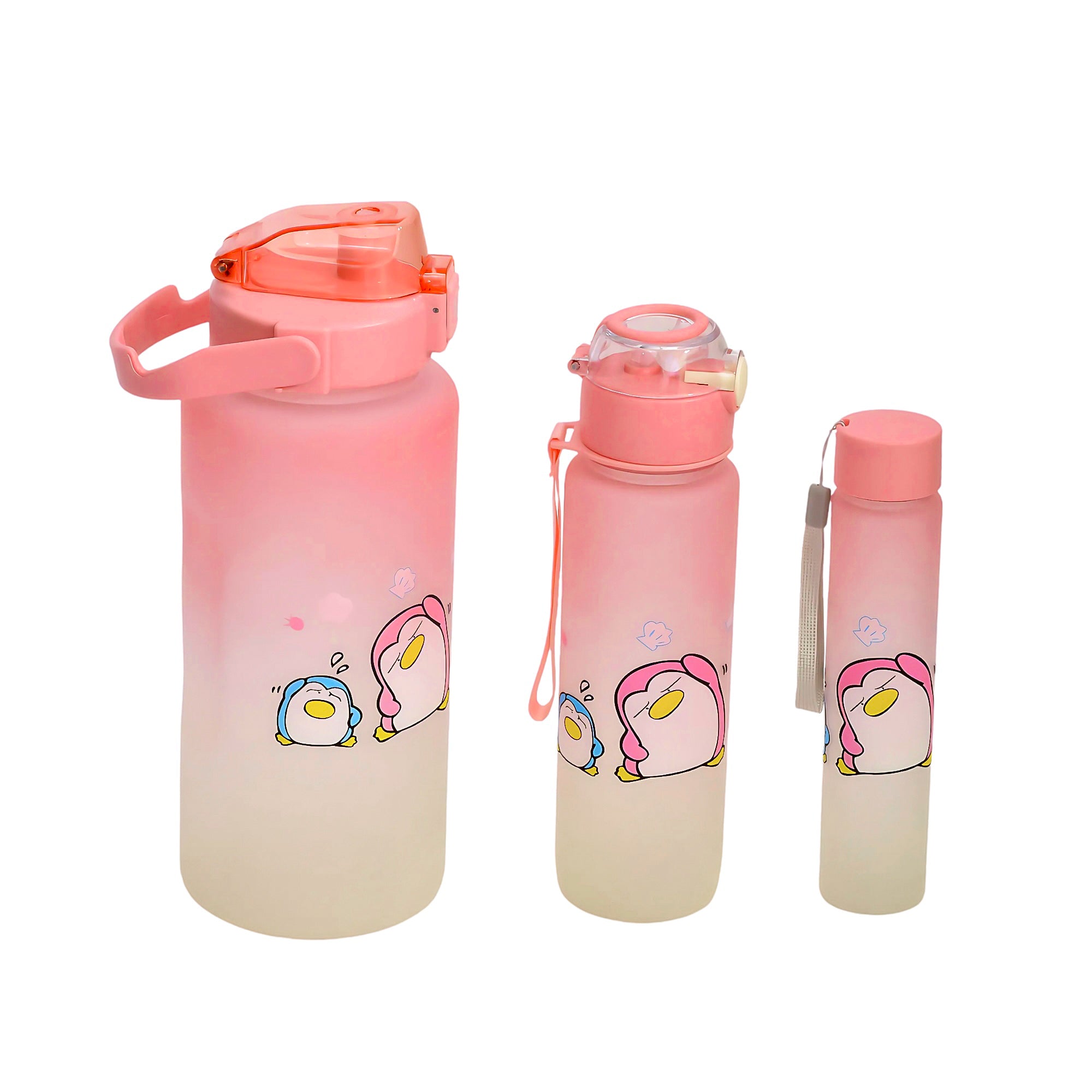 3 PCS WATER BOTTLES WITH STRAW
