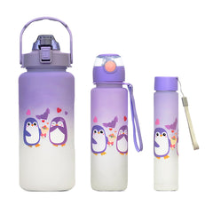 3 PCS WATER BOTTLE WITH STRAW