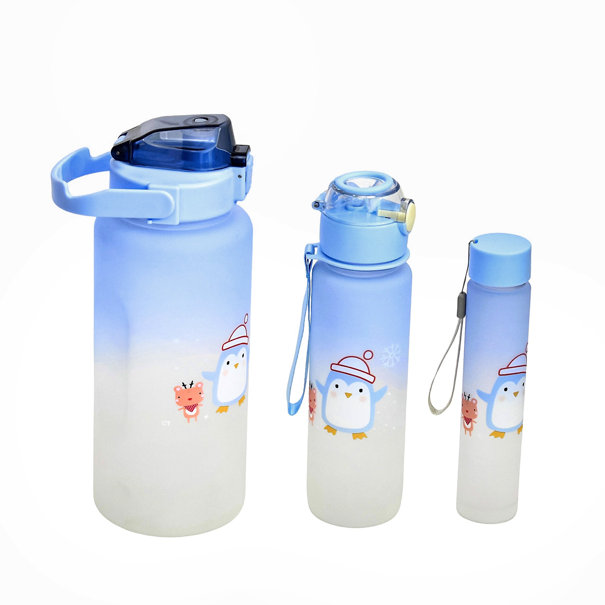 3PCS WATER BOTTLE WITH STRAW
