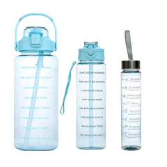 3PCS TRANPARENT WATER BOTTLES WITH STRAW
