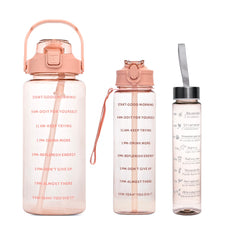 3 PCS TRANSPARENT WATER BOTTLES WITH STRAW