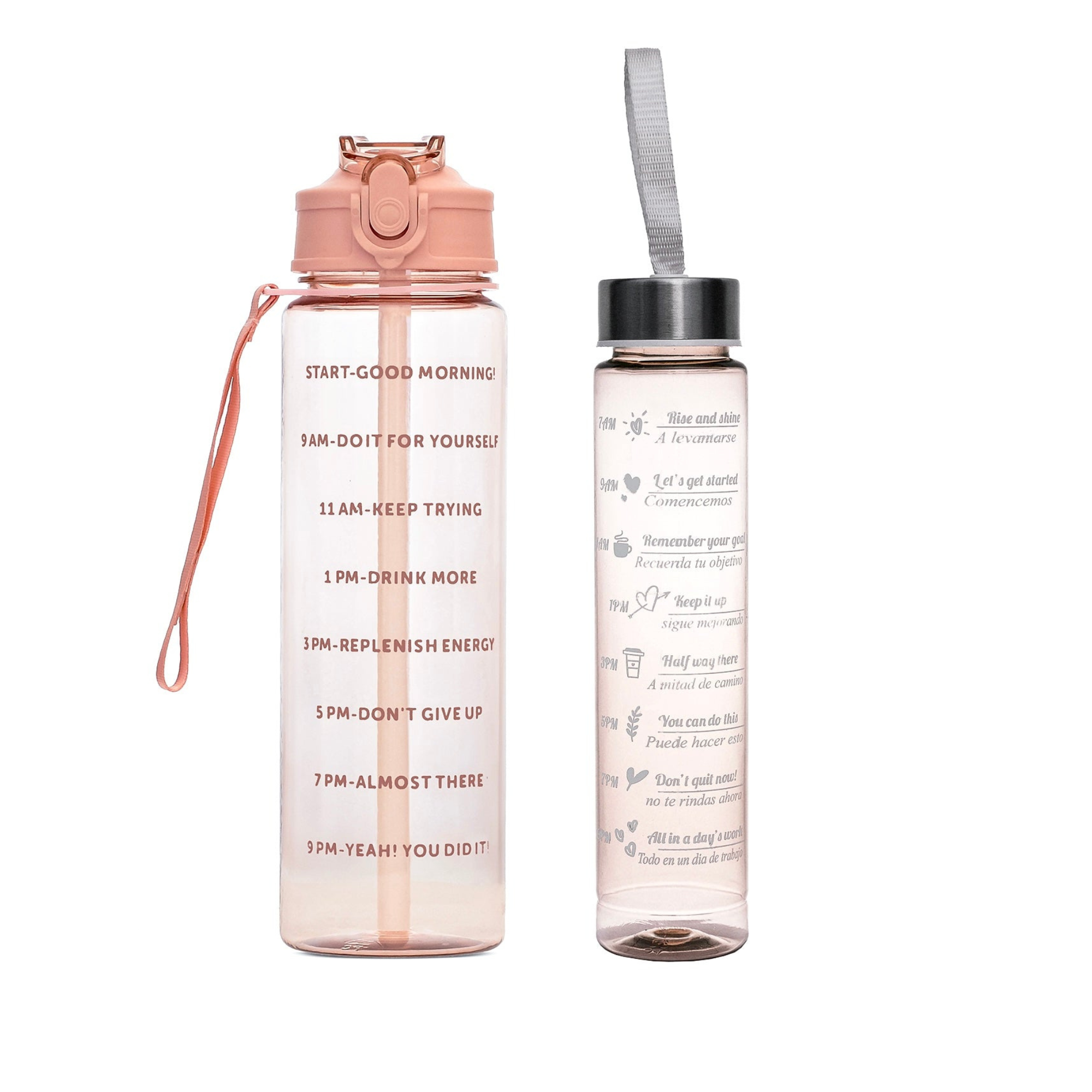 3 PCS TRANSPARENT WATER BOTTLES WITH STRAW