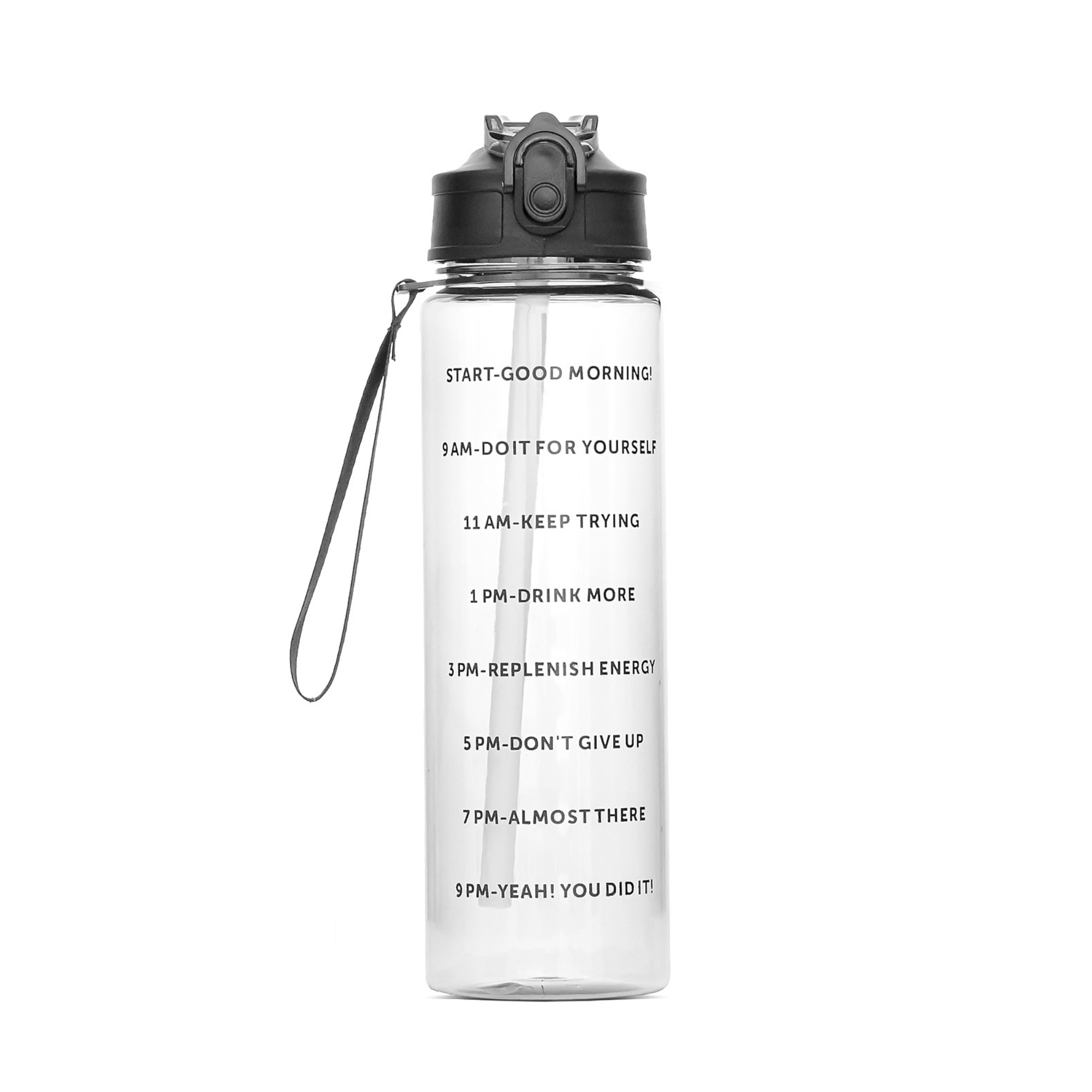 3 PCS TRANPARENT WATER BOTTLES WITH STRAW