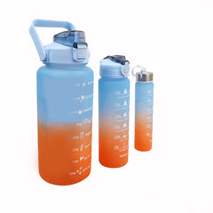3 PCS TRANSPARENT WATER BOTTLE WITH STRAW
